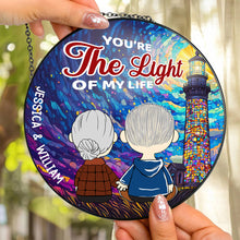 Load image into Gallery viewer, Personalized Stained Glass Gift for Couples - You're The Light Of My Life Ornament PopCulturePrints