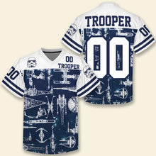 Load image into Gallery viewer, Custom Trooper Themed Navy Starship Jersey AOP Products PopCulturePrints