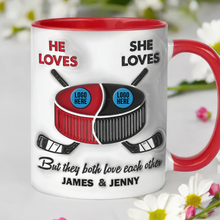 Load image into Gallery viewer, Personalized Ice Hockey Coffee Mug for Couples - Unique Valentine's Day Gifts Coffee Mug PopCulturePrints