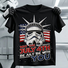 Load image into Gallery viewer, “May the July 4th Be July Be With You” - Funny Independence Day Shirt - Personalized Gift for Patriots, Friends, Family