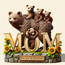 Load image into Gallery viewer, You Are My Sunshine - Personalized Bear Mom Acrylic Plaque | Perfect Gift for Mom, Grandma, and More Shaped Plaques PopCulturePrints