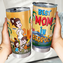 Load image into Gallery viewer, "Best Mom In Bedrock" - Personalized Tumbler for Moms and Grandmas Tumbler Cup PopCulturePrints
