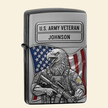 Load image into Gallery viewer, "Honor Our Heroes: Personalized American Protector Lighter - Unique Gifts for Veterans & Military Families" Lighter PopCulturePrints