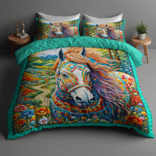 Load image into Gallery viewer, Vibrant Horse Lovers Quilt Bed Set Blanket PopCulturePrints
