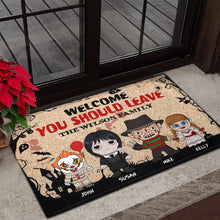 Load image into Gallery viewer, Personalized Horror Family Doormat - Welcome, You Should Leave Doormat PopCulturePrints