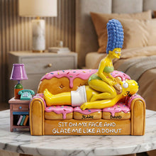 Load image into Gallery viewer, Personalized Couple On Donut Couch Acrylic Plaque - Fun & Quirky Gift for Couples Shaped Plaques PopCulturePrints