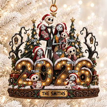 Load image into Gallery viewer, “Celebrate Your Spooky Family Spirit” - Spooky Family Christmas Ornament - Personalized Gifts for Family Ornament PopCulturePrints