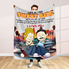 Load image into Gallery viewer, Personalized Blanket for Couples - Sweet Ride Design for Lowrider Lovers Blanket PopCulturePrints