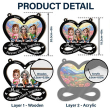 Load image into Gallery viewer, “Mother & Daughter Forever Linked Together” - Personalized 3D Effect Window Hanging Suncatcher Ornament - Perfect Gift for Mom, Grandma, and Daughters Suncatcher Ornament PopCulturePrints
