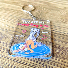 Load image into Gallery viewer, Personalized Couple Keychain - You Are My Favorite Thing Keychains PopCulturePrints