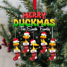 Load image into Gallery viewer, Personalized Family Christmas Duckmas Ornament Ornament PopCulturePrints