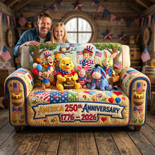 Load image into Gallery viewer, Celebrate the 250th Anniversary with Cartoon Friends - Personalized Sofa Cover