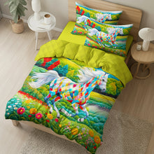 Load image into Gallery viewer, Vibrant Horse Lovers Quilt Bed Set Blanket PopCulturePrints