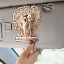 Load image into Gallery viewer, Drive Safe, My Butt Would Be So Lonely - Cheeky Skeleton Couple Car Visor Clip - Personalized Gift for Couples Car Visor Clip PopCulturePrints