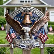 Load image into Gallery viewer, Celebrate Freedom: 250th Anniversary Of The USA Metal Sign - Personalized Gift for Patriotic Families Metal Signs PopCulturePrints