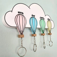 Load image into Gallery viewer, Personalized Hot Air Balloon Family Key Holder Key Holder PopCulturePrints