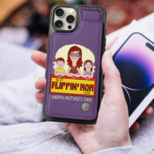 Load image into Gallery viewer, Best Flippin' Mom Ever - Personalized Leather Flip Wallet Phone Case Phone Case PopCulturePrints