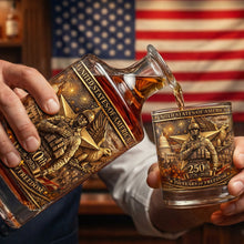 Load image into Gallery viewer, "Honor Their Service with Style" - Custom Personalized Anniversary Veteran Decanter Set - Gift for Military Enthusiasts and Collectors