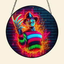 Load image into Gallery viewer, Personalized Halloween Horror Movie Stained Glass Ornament - Custom Name Gift Ornament PopCulturePrints