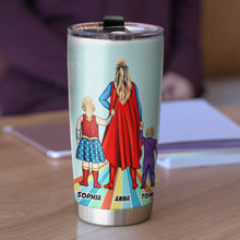 Load image into Gallery viewer, Personalized Super Mom Tumbler - Custom Gift for Mother's Day Tumbler Cup PopCulturePrints