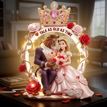 Load image into Gallery viewer, "Tale as Old as Time" - Personalized Romantic Couple Acrylic Light Box - Gift for Couples and Lovers Light Box PopCulturePrints