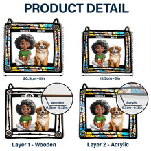 Load image into Gallery viewer, Cherish Your Love for Pups - Personalized Dog Mom & Dog Dad Hanging Suncatcher Ornament Suncatcher Ornament PopCulturePrints