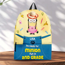 Load image into Gallery viewer, Personalized Minion-themed Kids Backpack - Ready for Fun in School Backpack PopCulturePrints