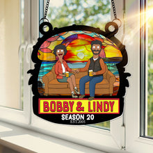 Load image into Gallery viewer, "Celebrate Love with a Personal Touch" - Personalized Anniversary Window Hanging Suncatcher Ornament - Ideal Gift for Couples, Friends, and Family Ornament PopCulturePrints