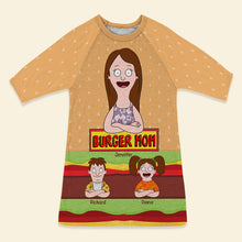 Load image into Gallery viewer, "Celebrate Your Special Mom!" - Personalized Burger Mom Raglan Dress - A Unique Gift for Moms, Grandmas, and More AOP Products PopCulturePrints