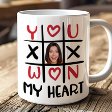 Load image into Gallery viewer, Personalized Tic Tac Toe Mug for Couples - You Won My Heart Coffee Mug PopCulturePrints