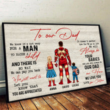 Load image into Gallery viewer, Hero Dad Personalized Canvas Print - Perfect Father's Day Gift Poster & Canvas PopCulturePrints