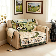 Load image into Gallery viewer, “Elevate Your Living Space!” – Golf Course Quilted Sofa Cover, Personalized Gift for Golf Enthusiasts Sofa Cover PopCulturePrints