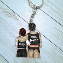 Load image into Gallery viewer, Custom Police Couple Keychain – Meaningful Personalized Valentine's Day Gifts Keychains PopCulturePrints