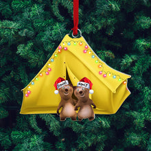 Load image into Gallery viewer, Personalized Bear Family Camping Ornaments for Holiday Cheer Ornament PopCulturePrints