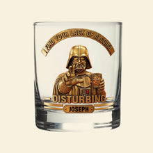 Load image into Gallery viewer, I Find Your Lack of Alcohol Disturbing - Cosmic Guardian Drinking Glass - Personalized Gift for Him Whiskey Glass PopCulturePrints