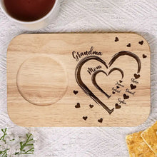Load image into Gallery viewer, Cherished Memories - Personalized Serving Board with Cup Holder - Gift for Mom and Grandma Serving Board With Cup Holder PopCulturePrints