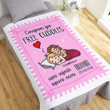 Load image into Gallery viewer, Personalized Free Cuddles Blanket for Couples Blanket PopCulturePrints