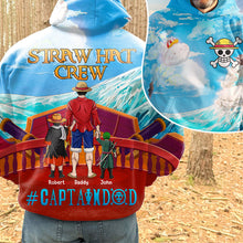 Load image into Gallery viewer, “For the Dad Who Slays the Seas!” - Personalized Pirate Dad Shirt - Custom Gift for Captains, Fathers, and Adventure Lovers AOP Products PopCulturePrints