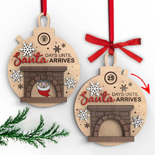 Load image into Gallery viewer, Personalized Funny Fireplace Santa Christmas Countdown Ornament Ornament PopCulturePrints