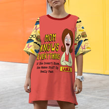 Load image into Gallery viewer, Mom Knows Everything - Personalized Raglan Dress for Moms & Grandmas AOP Products PopCulturePrints