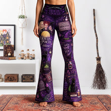 Load image into Gallery viewer, “It’s Just a Bunch of Hocus Pocus” - Badass Witch Flare Leggings, Personalized Gifts for Witch Lovers