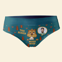 Load image into Gallery viewer, Funny Personalized Boxer Briefs for Couples - This Beaver Needs Wood Boxer Briefs PopCulturePrints