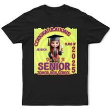 Load image into Gallery viewer, Congratulations Jessica! - Personalized T-Shirt for Graduates T-shirt PopCulturePrints