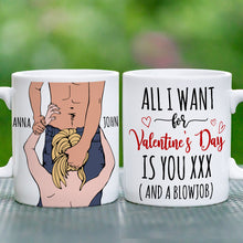 Load image into Gallery viewer, Custom Couples Coffee Mug – All I Want for Valentine's Day Is You Coffee Mug PopCulturePrints