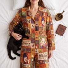 Load image into Gallery viewer, Magic Awaits with Our Personalized Patchwork Button Up Pajama Set - A Perfect Halloween Gift for Witch Lovers! Pajama Set PopCulturePrints
