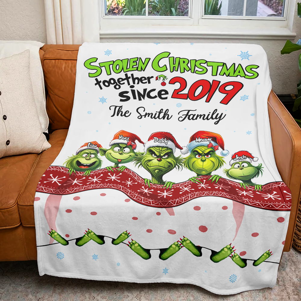 Custom Christmas Family Blanket - Stolen Christmas Together Design Blanket PopCulturePrints