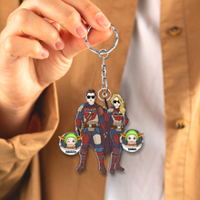 Load image into Gallery viewer, Galactic Family Personalized Keychain - Custom Space Adventure Gift Keychains PopCulturePrints