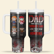 Load image into Gallery viewer, Personalized Horror-Themed Tumbler for Dad - Father's Day Gift from Kids Tumbler Cup PopCulturePrints
