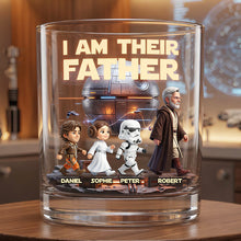 Load image into Gallery viewer, “I Am Their Father” - Custom Cosmic Dad and Kids Round Glass - Perfect Personalized Gift for Dad, Grandpa & More Glass PopCulturePrints