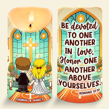 Load image into Gallery viewer, Personalized Valentine's Day Gifts for Couples - LED Wedding Candle Keepsake Led Candle PopCulturePrints
